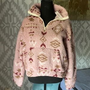 NWT Pink Aztec Sherpa Pullover